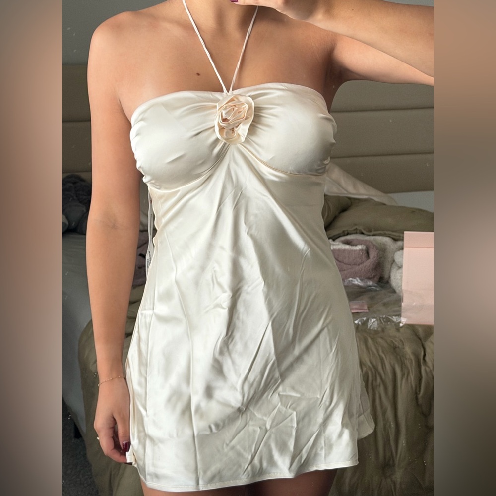 Lucy in the Sky Cream Halter Dress